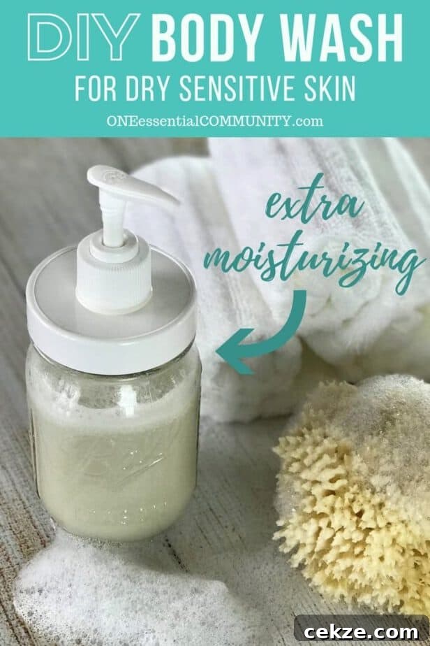 easy, natural DIY body wash for dry skin - gentle and safe for the whole family