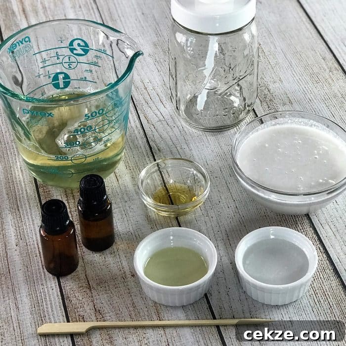 DIY body wash ingredients