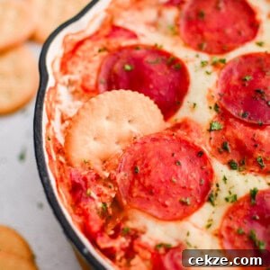 pizza dip in a baking dish