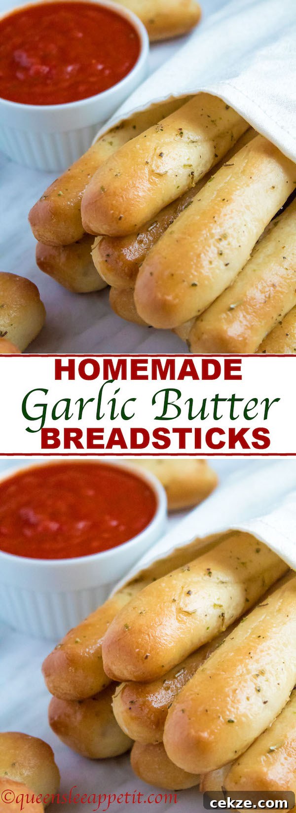 Pin image for Homemade Garlic Butter Breadsticks