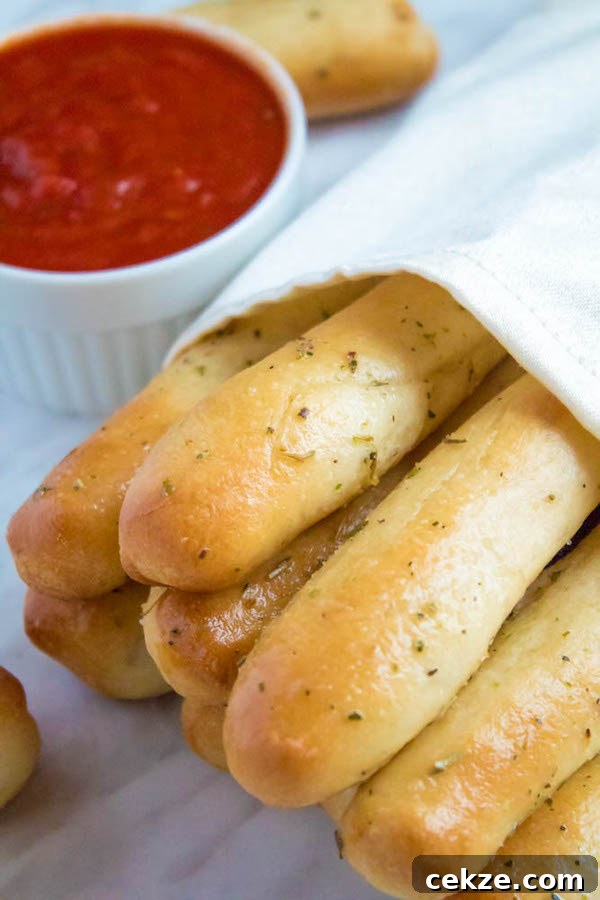 Plate of Homemade Garlic Butter Breadsticks