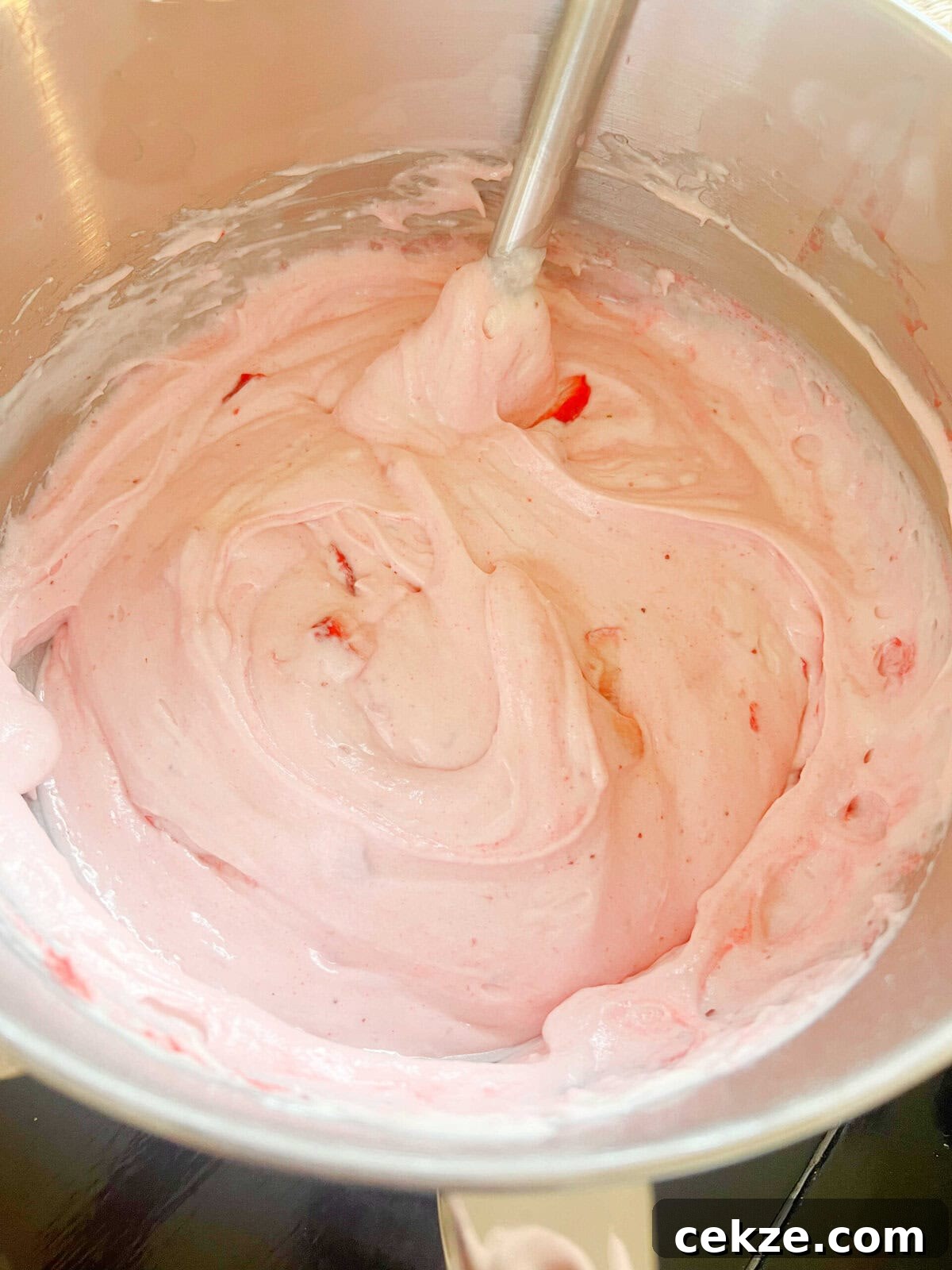Decadent Strawberry Velvet Cake Recipe with Cream Cheese Frosting 4 Strawberry Velvet Cake Batter.