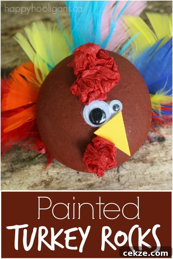 Painted Turkey Rocks for Thanksgiving - Happy Hooligans