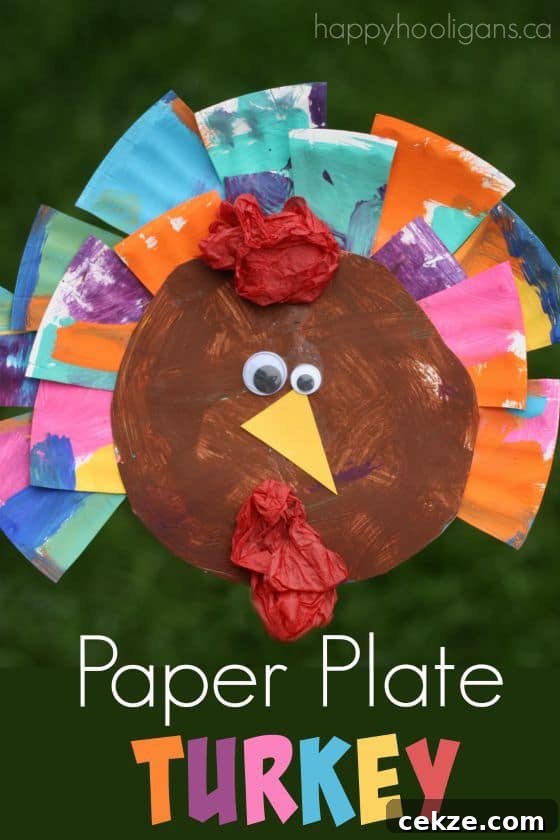 Paper Plate Turkey Craft for Thanksgiving
