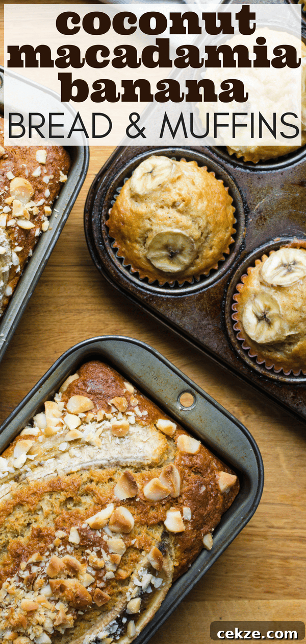 Probably the best banana nut bread on the planet, Coconut-Macadamia Banana Bread is moist, chunky and delicious.