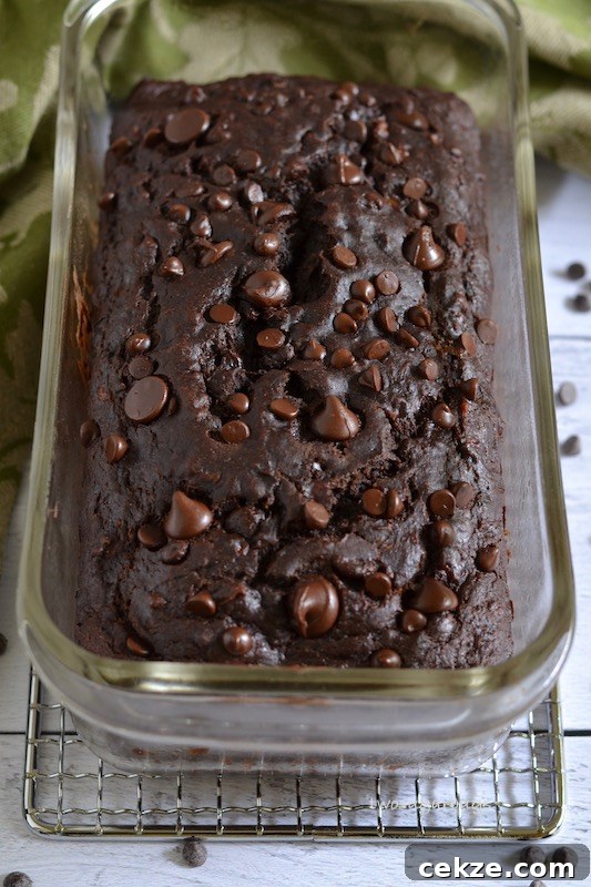 Chocolate Zucchini Bread with Less Sugar and Moist Texture 3 Baked healthier chocolate zucchini bread