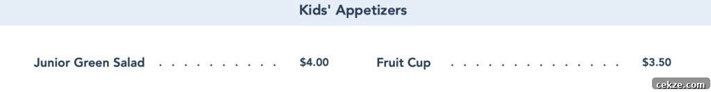 kids appetizer menu from Maya Grill.