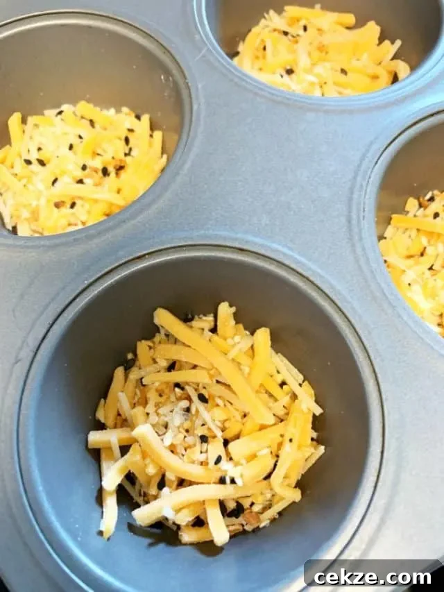everything seasoning cheese crisps in pan