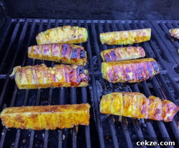 Grilled Pineapple Recipes and Tips for Perfect Caramelized Rings 12 pineapple on grill