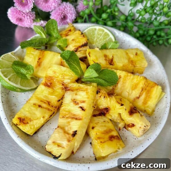 Grilled Pineapple Recipes and Tips for Perfect Caramelized Rings 3 sugar free grilled pineapple on plate