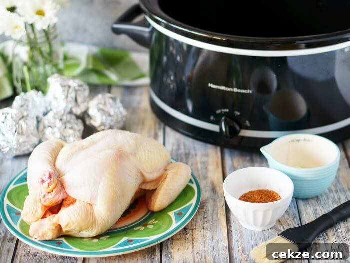 Slow-Cooked Crockpot Roast Chicken Recipe for Juicy Meat 4 This crockpot roasted chicken recipe is one you’ll come back to time after time. Homestyle chicken is so easy to prepare and so versatile. Recipe on www.accidentalhappybaker.com @AHBamy