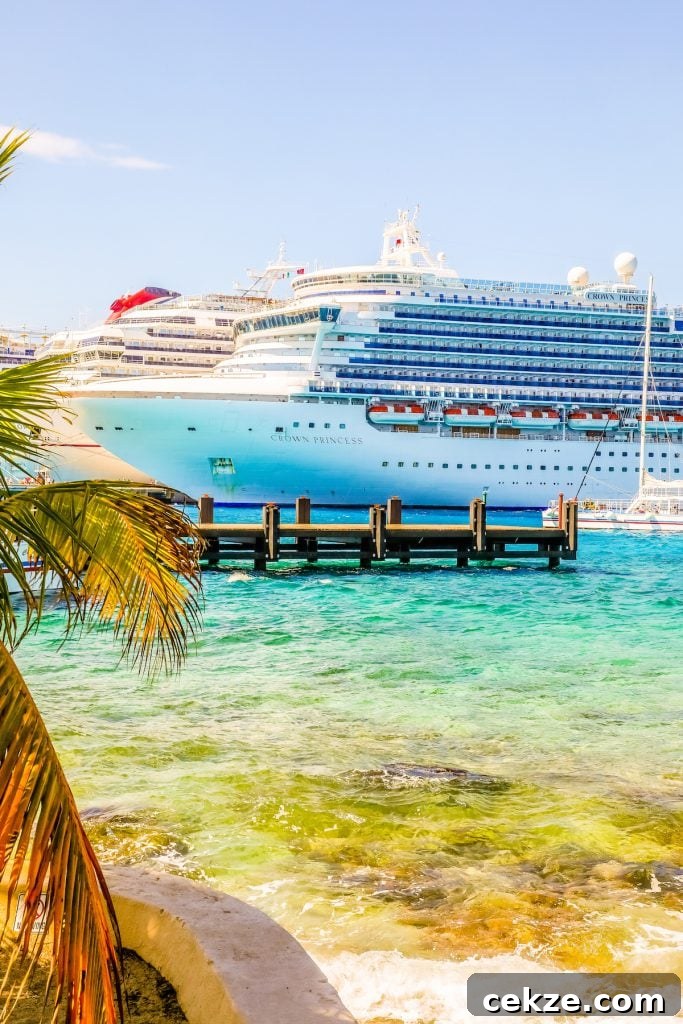 Cruise ship docked in Cozumel