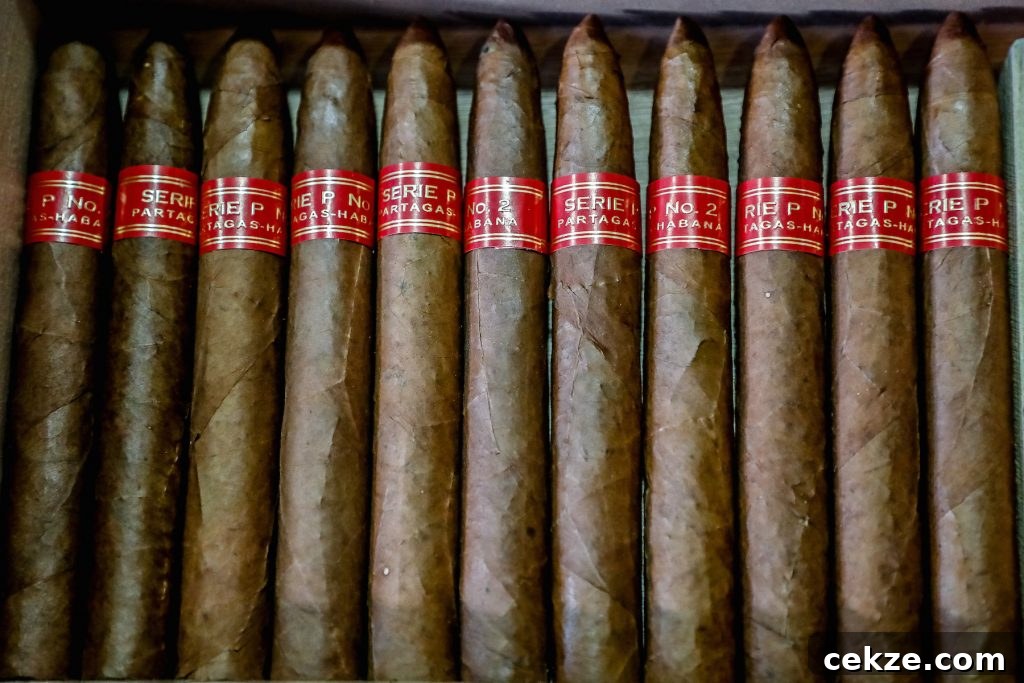 Cuban cigars on display