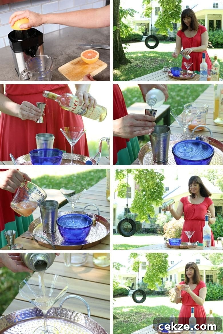 Lillet Blanc Cocktail Recipe: The Refreshing Summer Sip 3 step by step making a rising star cocktail outdoors