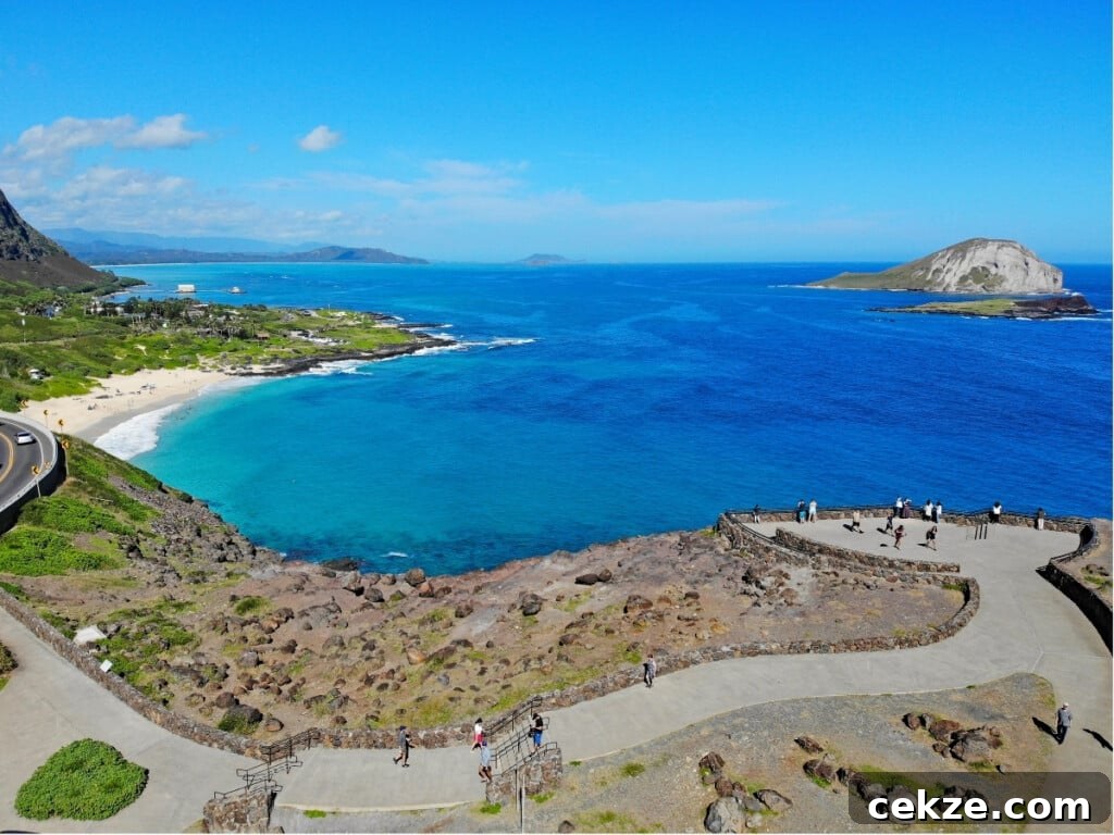 Scenic Oʻahu Lookouts You Can Drive To 9 An aerial view of Makapuʻu Lookout on Oʻahu.