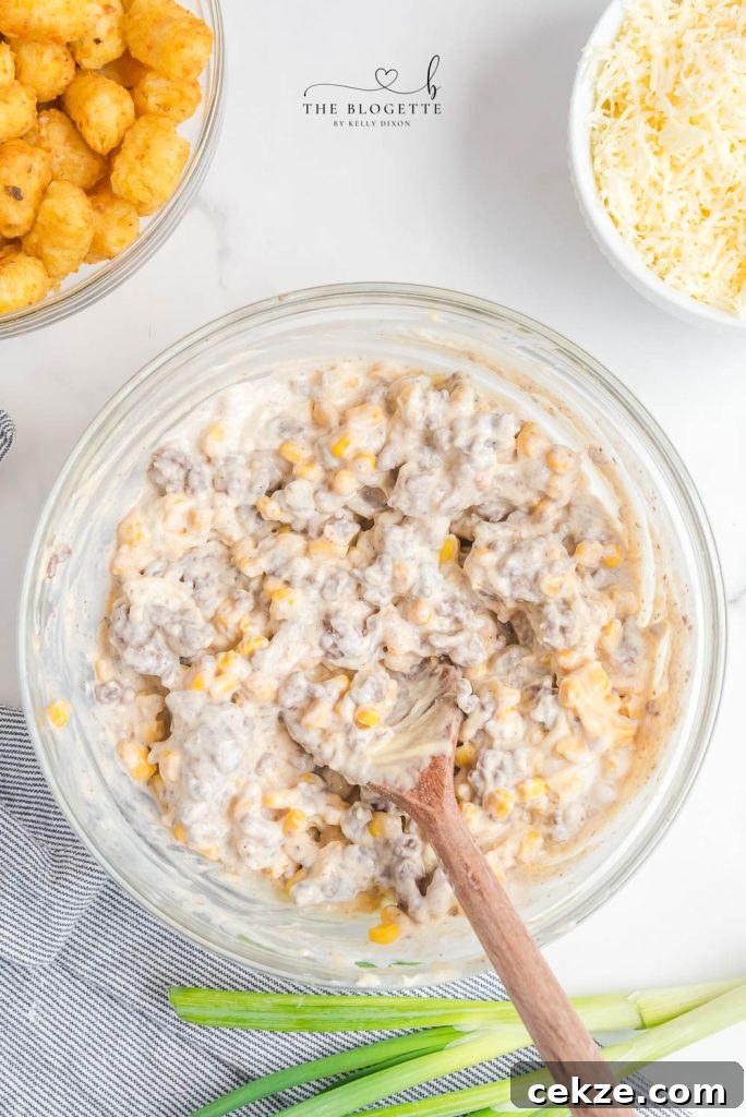 Hearty Cowboy Casserole: Cheesy Ground Beef & Potato Bake 5 Ingredients