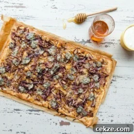 Blue Cheese, Radicchio, Onion and Honey Flatbread Strips
