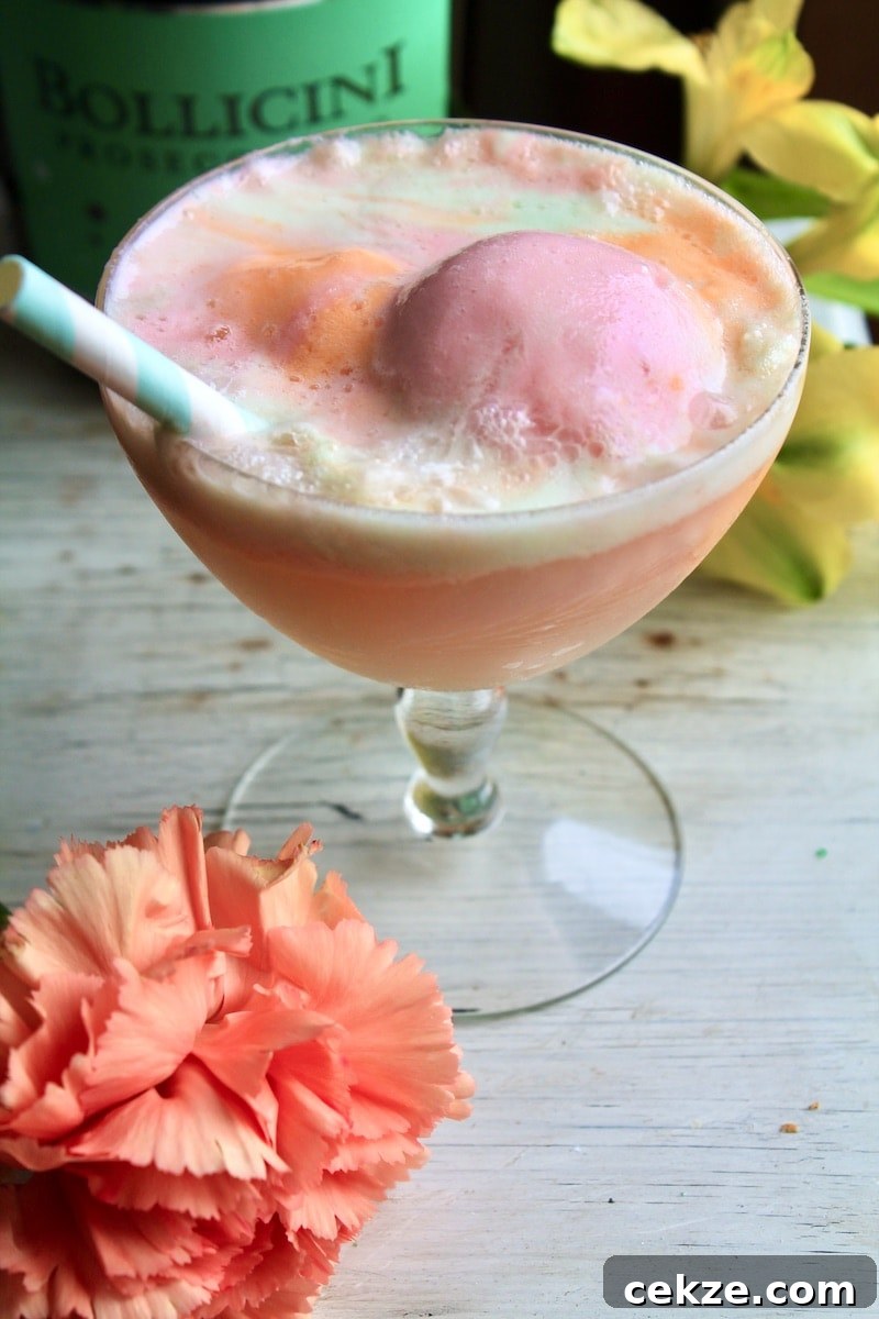rainbow sherbet prosecco float recipe