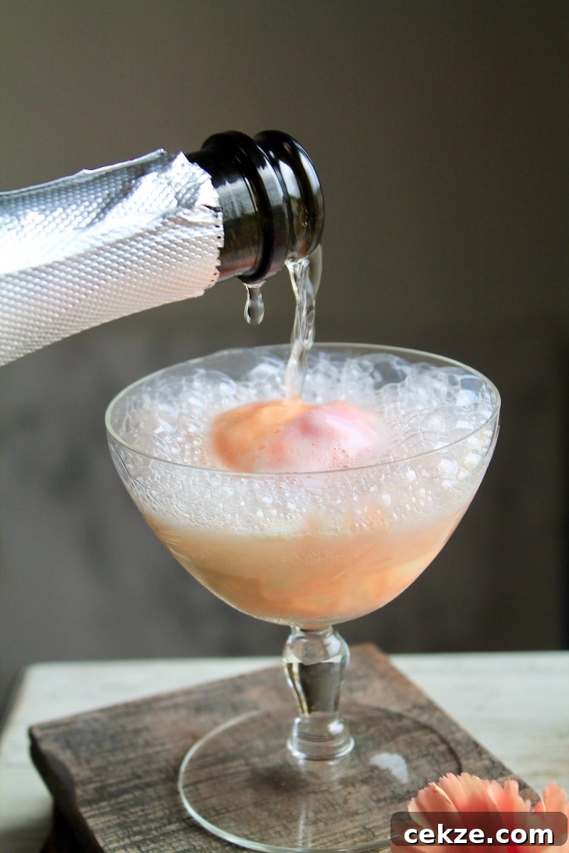 prosecco drink with sherbet