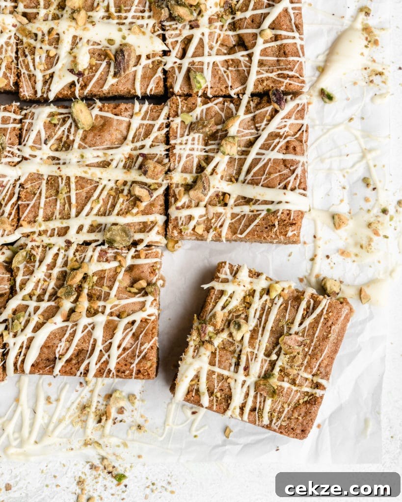 White Chocolate Pistachio Blondies Recipe — Chewy & Nutty Squares 3 Thick, chewy, and deeply sweet, these White Chocolate Pistachio Blondies are incredibly delicious