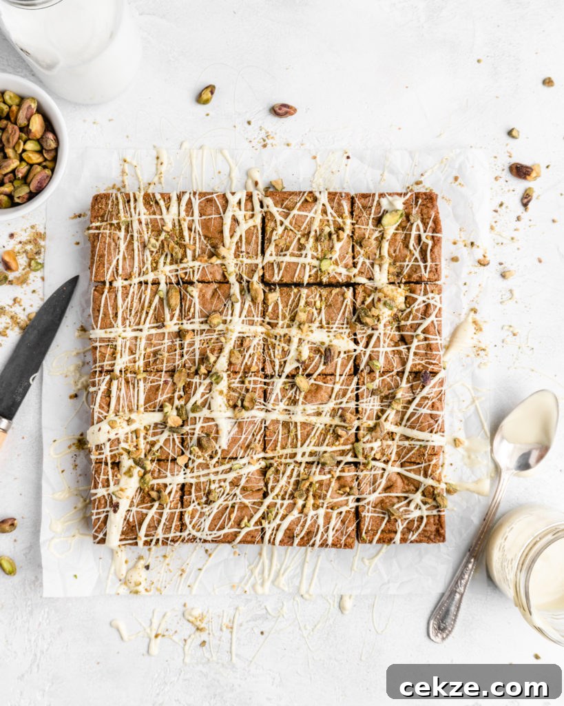 White Chocolate Pistachio Blondies Recipe — Chewy & Nutty Squares 5 Thick, chewy, and deeply sweet, these White Chocolate Pistachio Blondies are incredibly delicious