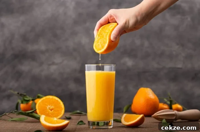 Fruit juices: Orange juice