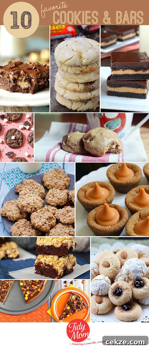 10 favorite cookie and bar recipes featured at TidyMom.net