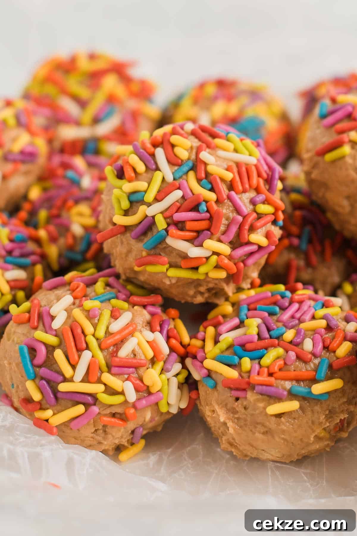 Birthday Cake Protein Balls Recipe for High-Protein Snacks 16 protein balls with sprinkles