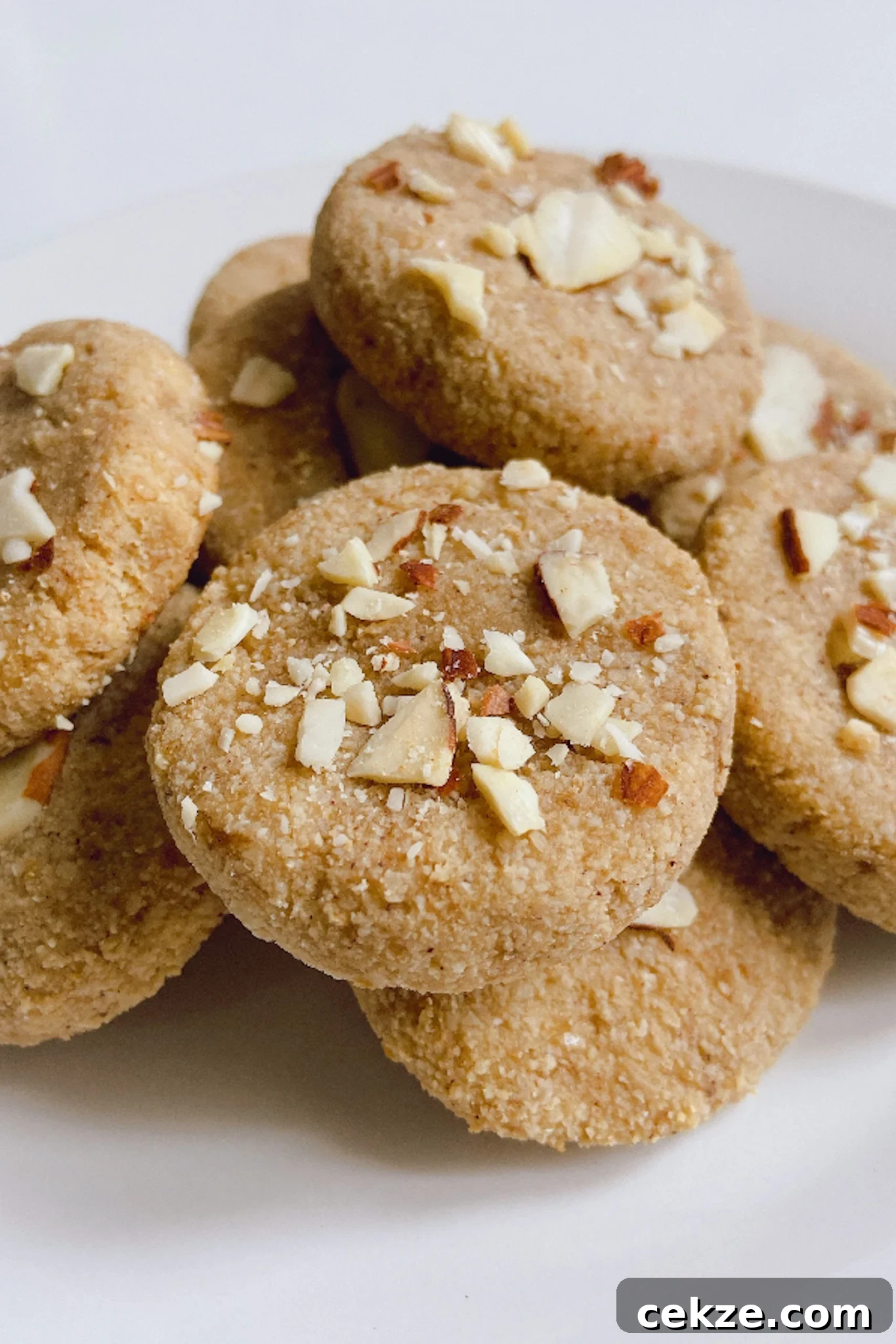 Almond cookies served on a plate