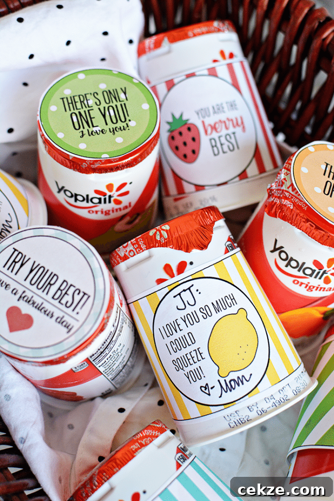Your kids will feel the love with these cute back to school lunchbox notes! Free printables included, sponsored by Yoplait from www.thirtyhandmadedays.com