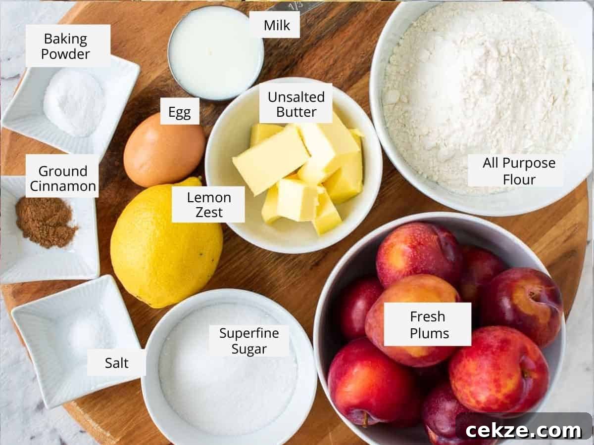 Classic German Plum Cake Recipe (Zwetschgenkuchen) 3 Ingredients for this recipe as in the recipe card.