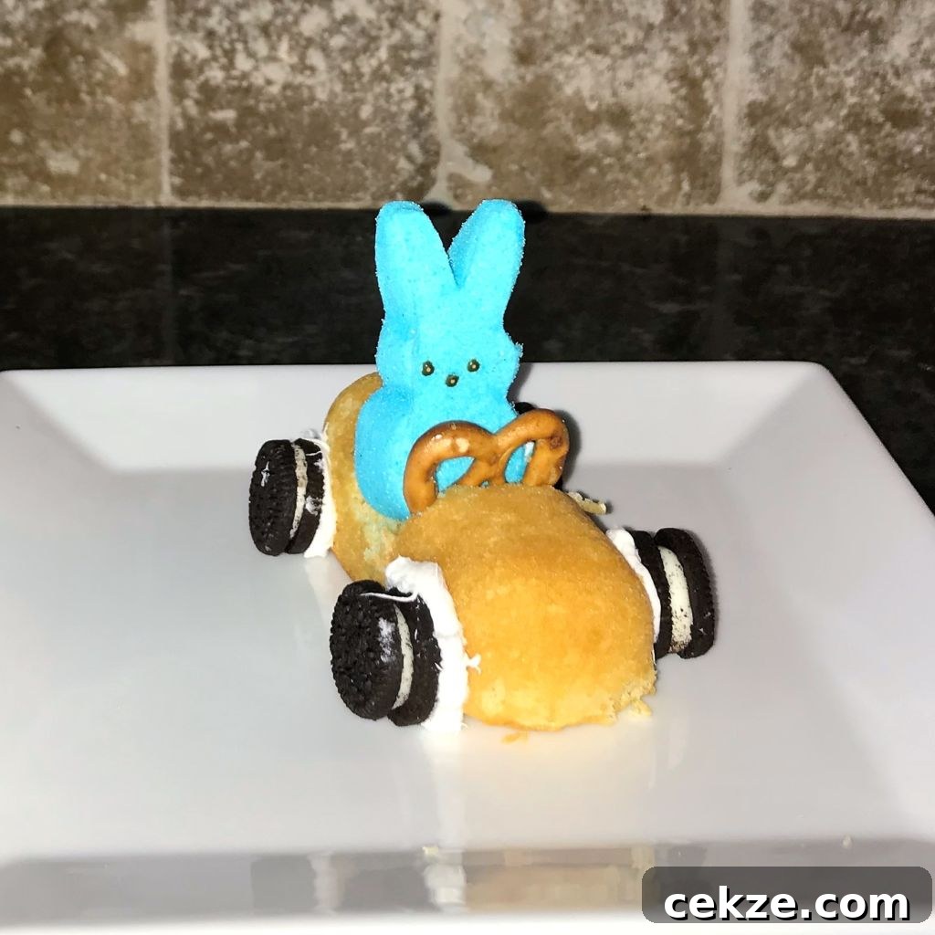 Blue Easter Bunny Peep Race Car