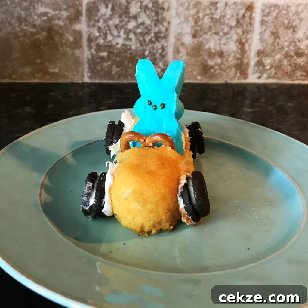Blue Easter Bunny Peep Race Car