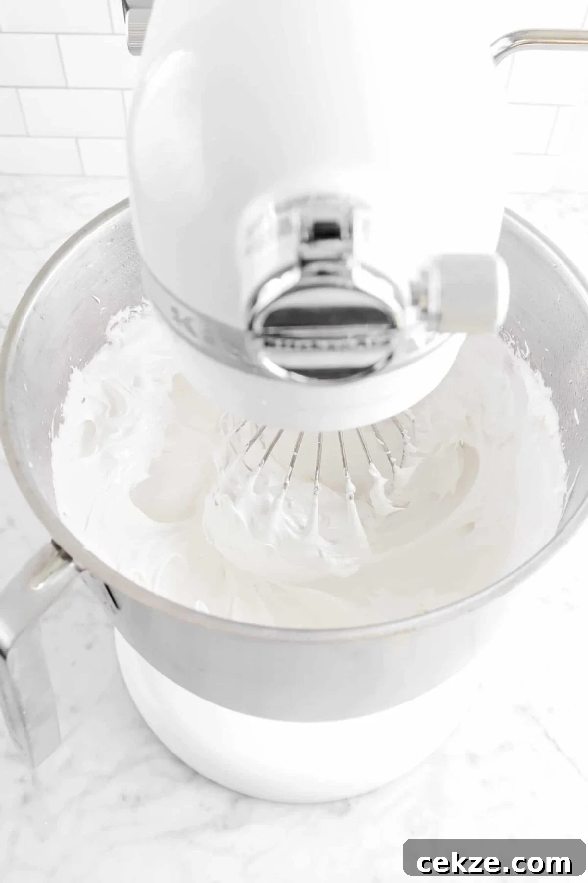 meringue in mixer bowl