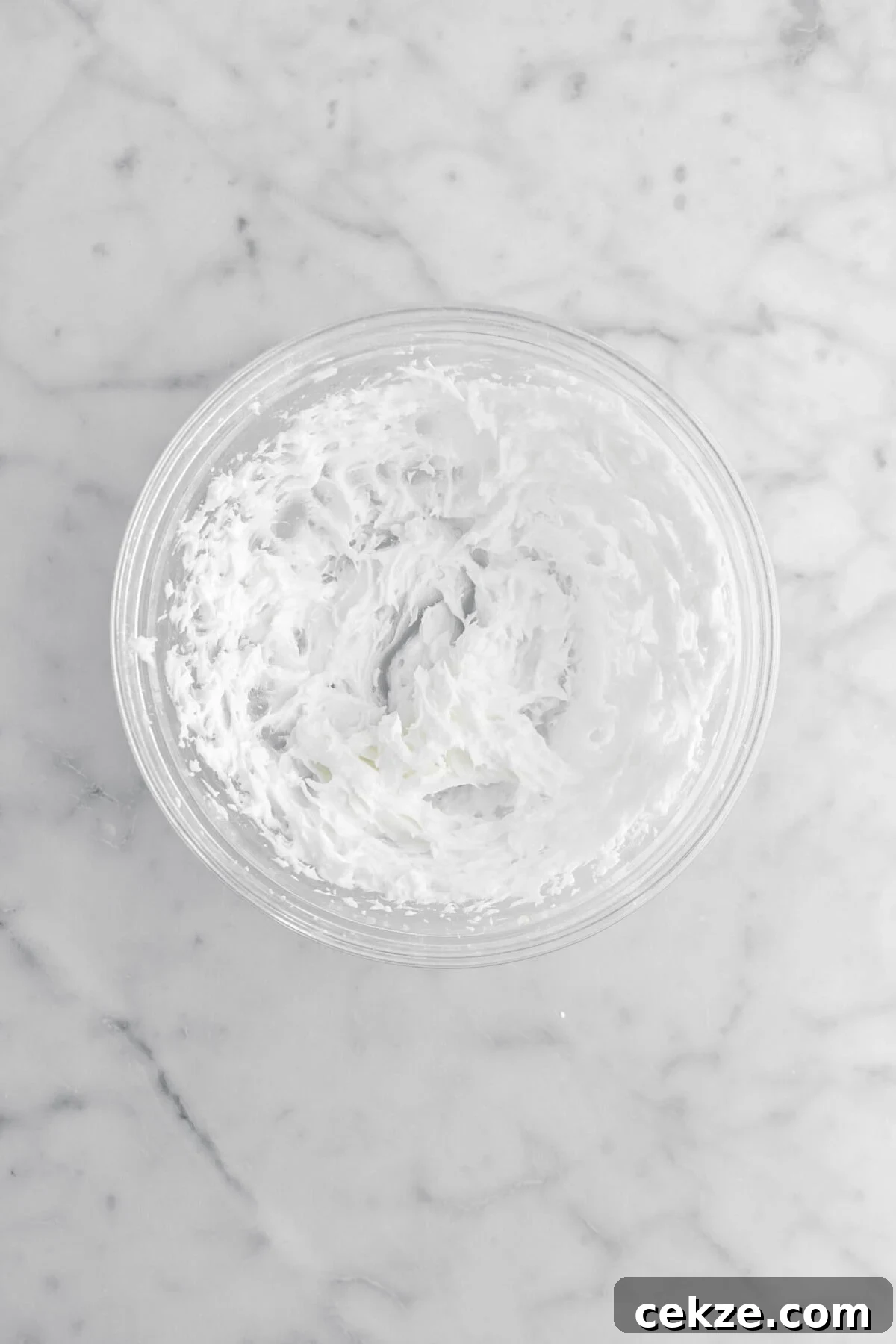 decorators frosting in glass bowl.