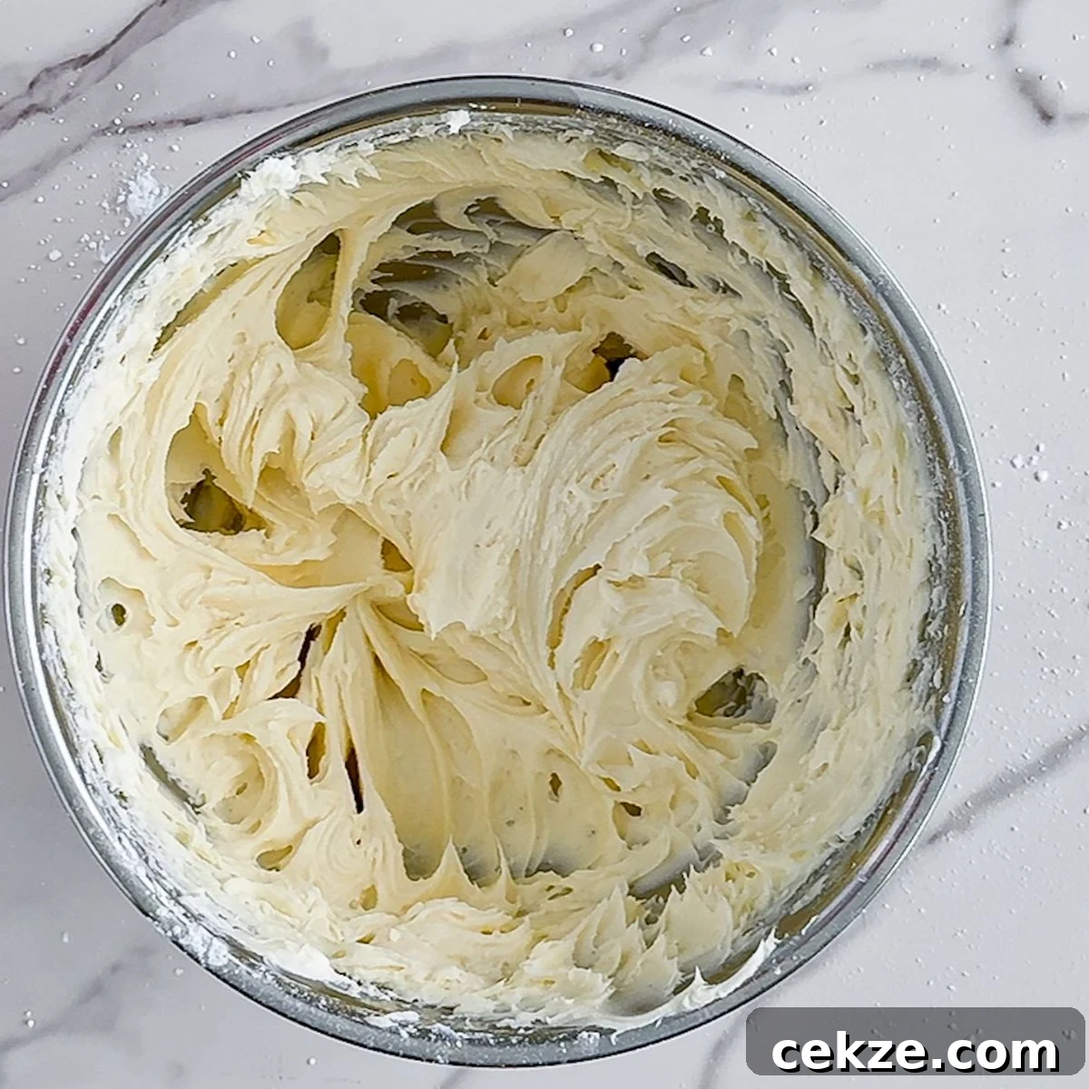 Making the frosting.