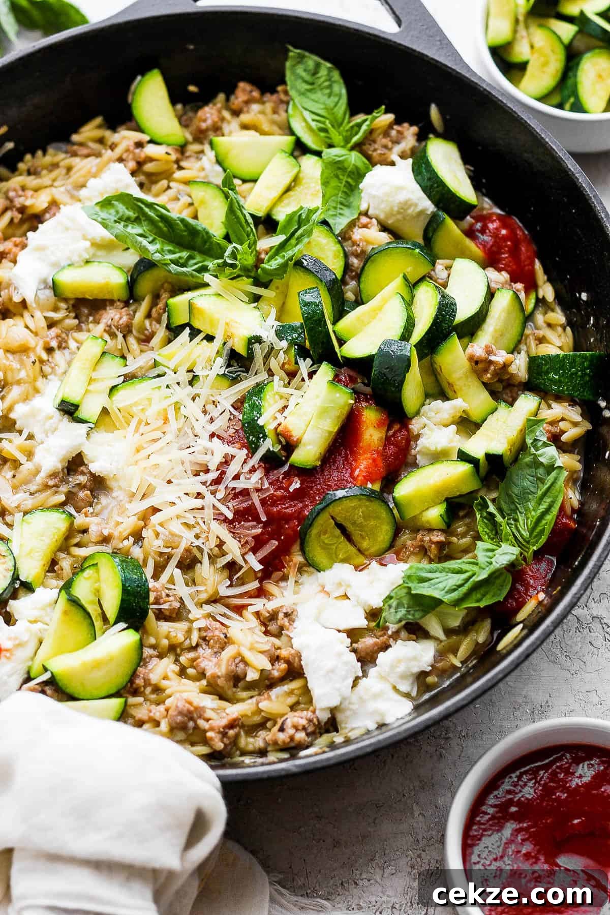 The best sausage zucchini skillet recipe.