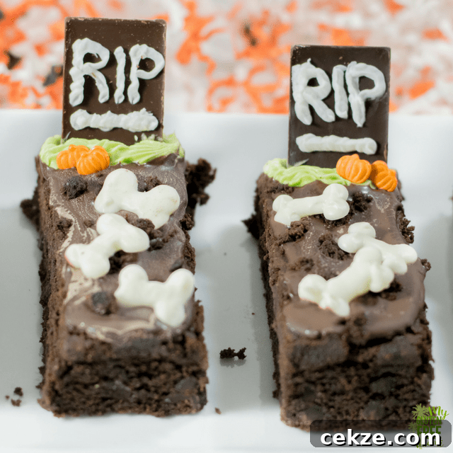 Gluten Free Tombstone Brownies up close
