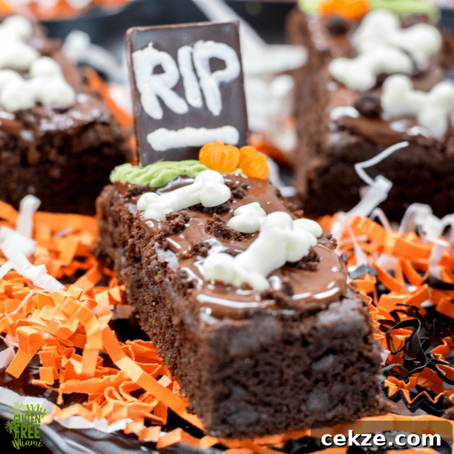 Close up shot of Gluten Free Tombstone Brownie