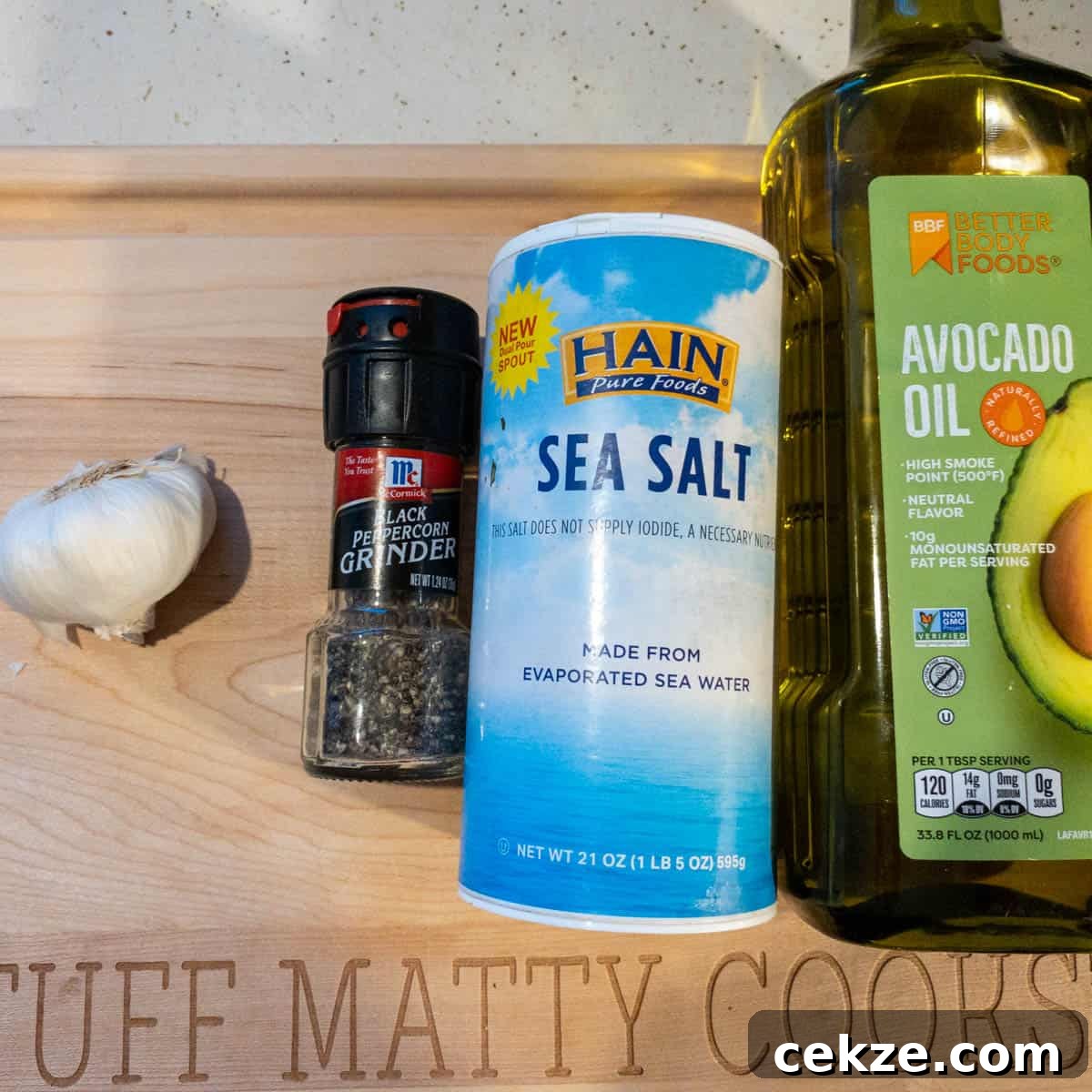 ingredients on table for roasted garlic in the air fryer