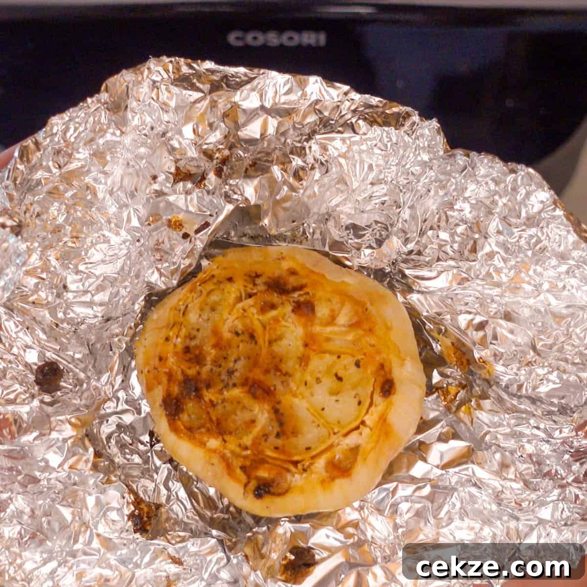 roasted garlic close up golden brown and delicious