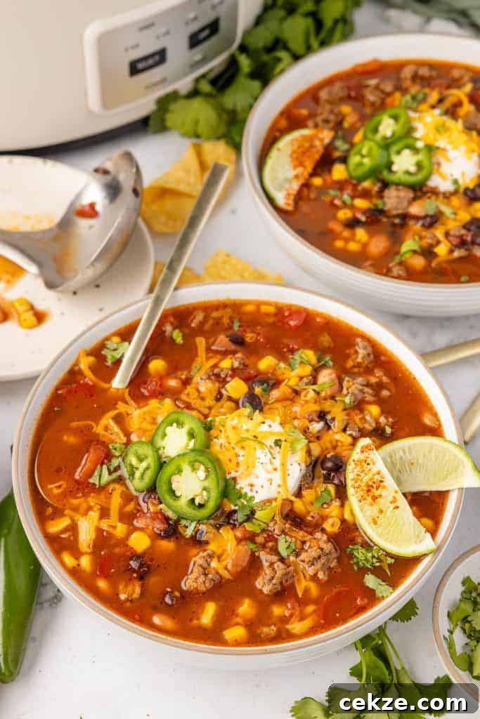 17 Slow Cooker Dinner Recipes That Make Weeknights Simple 10 Crockpot Taco Soup