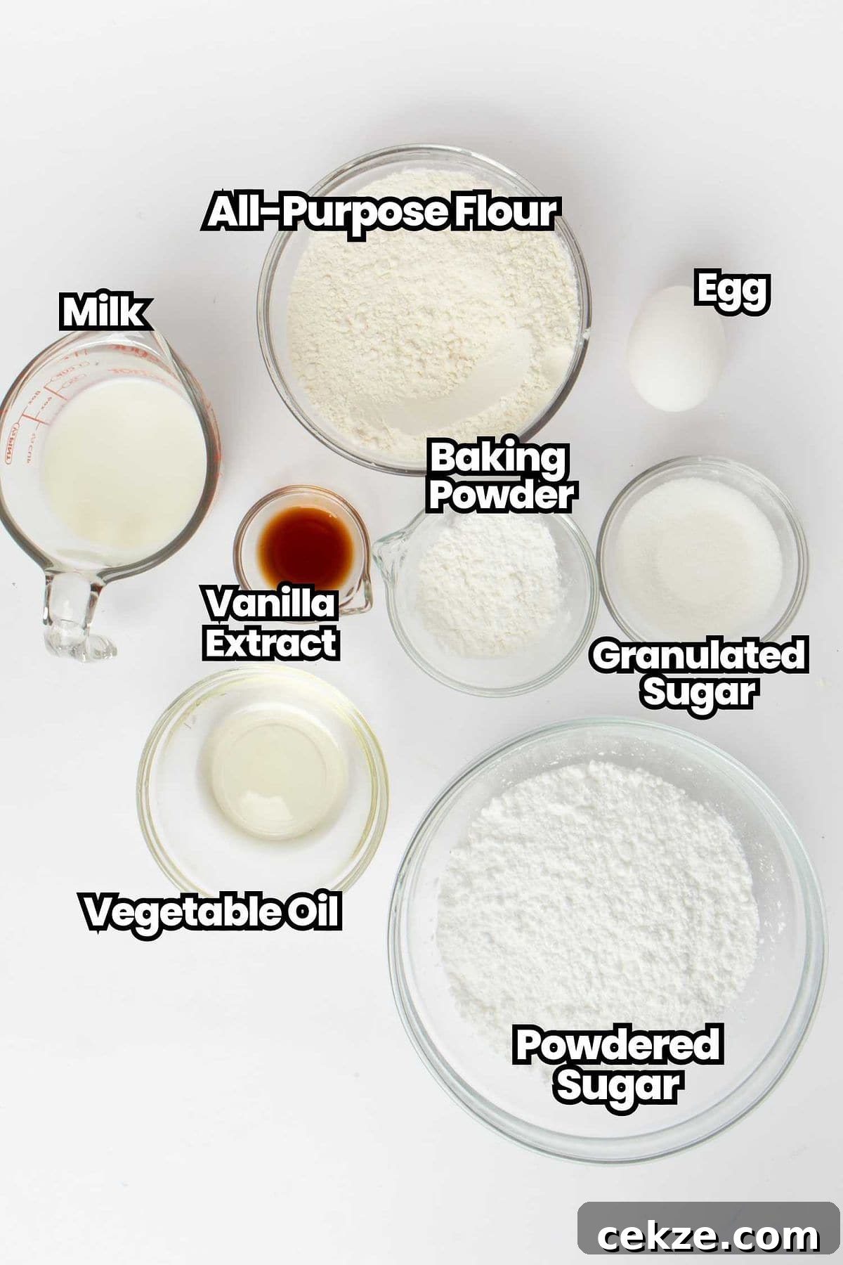 ingredients for easy funnel cakes