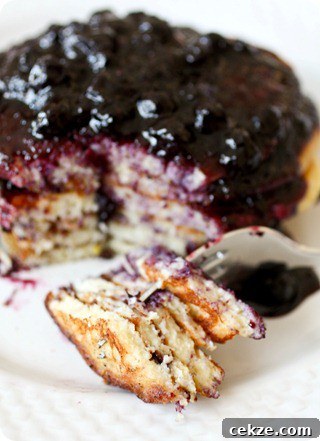 Lemon Ricotta Pancakes with Blueberry Sauce
