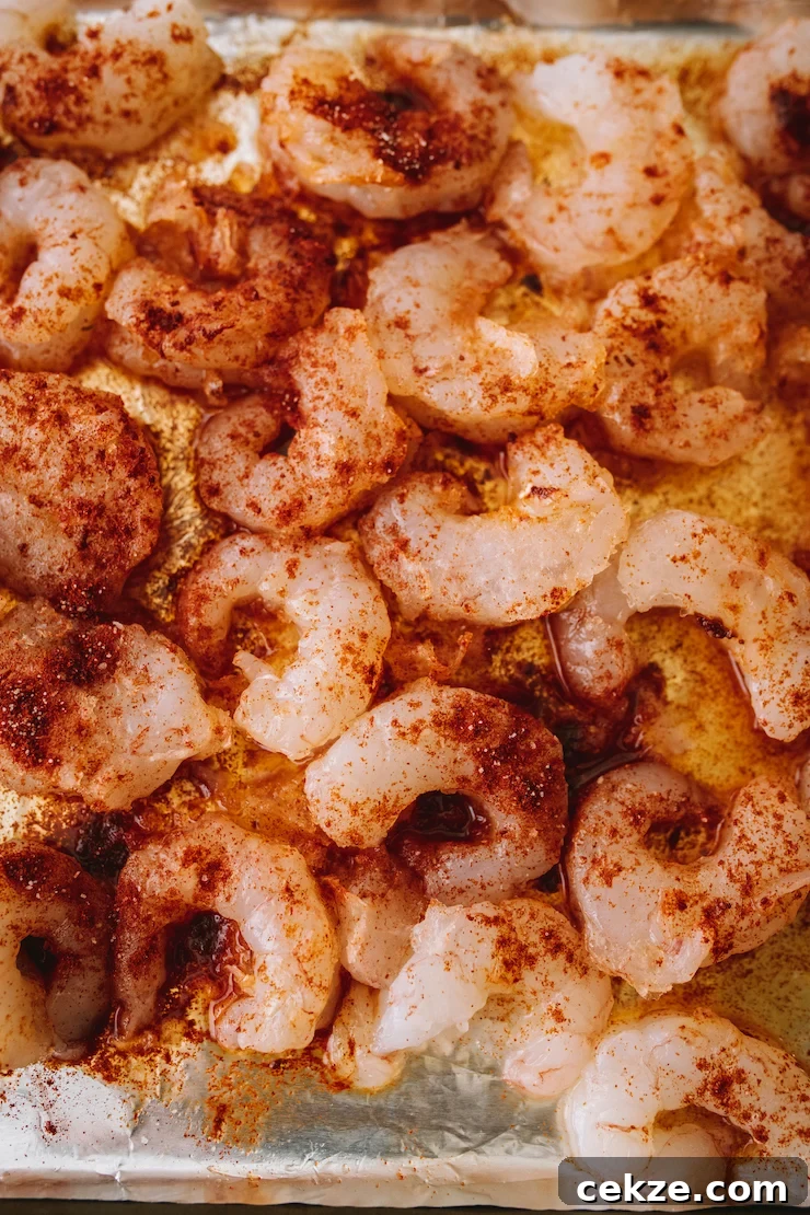seasoned raw shrimp. 