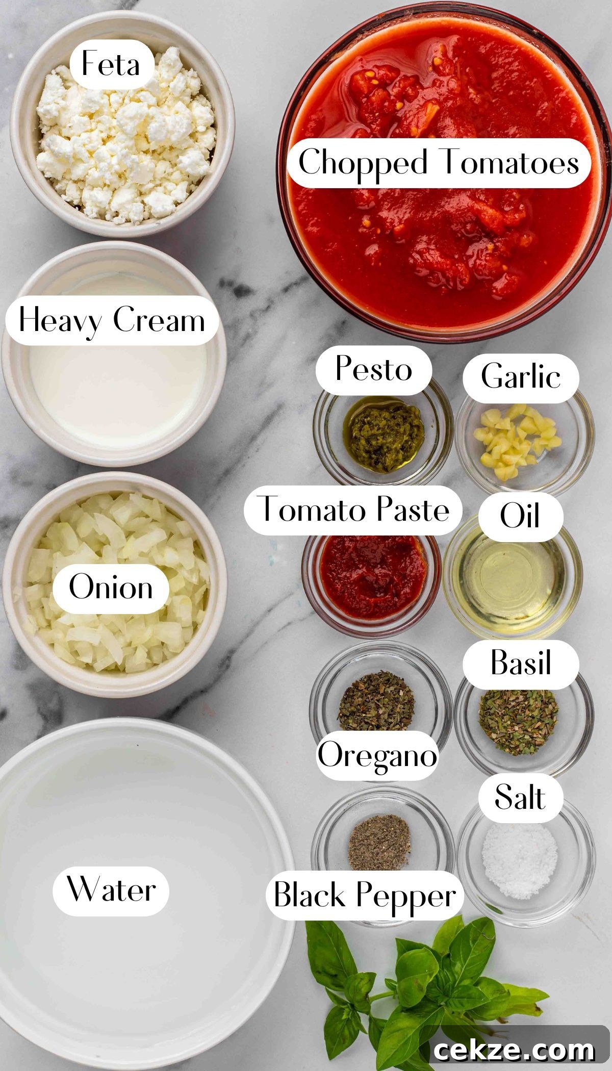 ingredients for Tomato Feta Soup