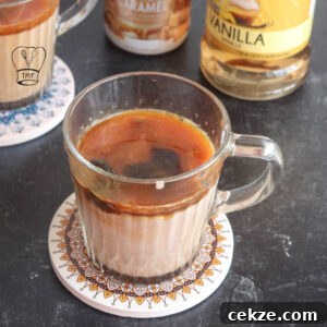 Close-up of caramel macchiato