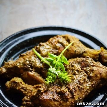 Afghani chicken served