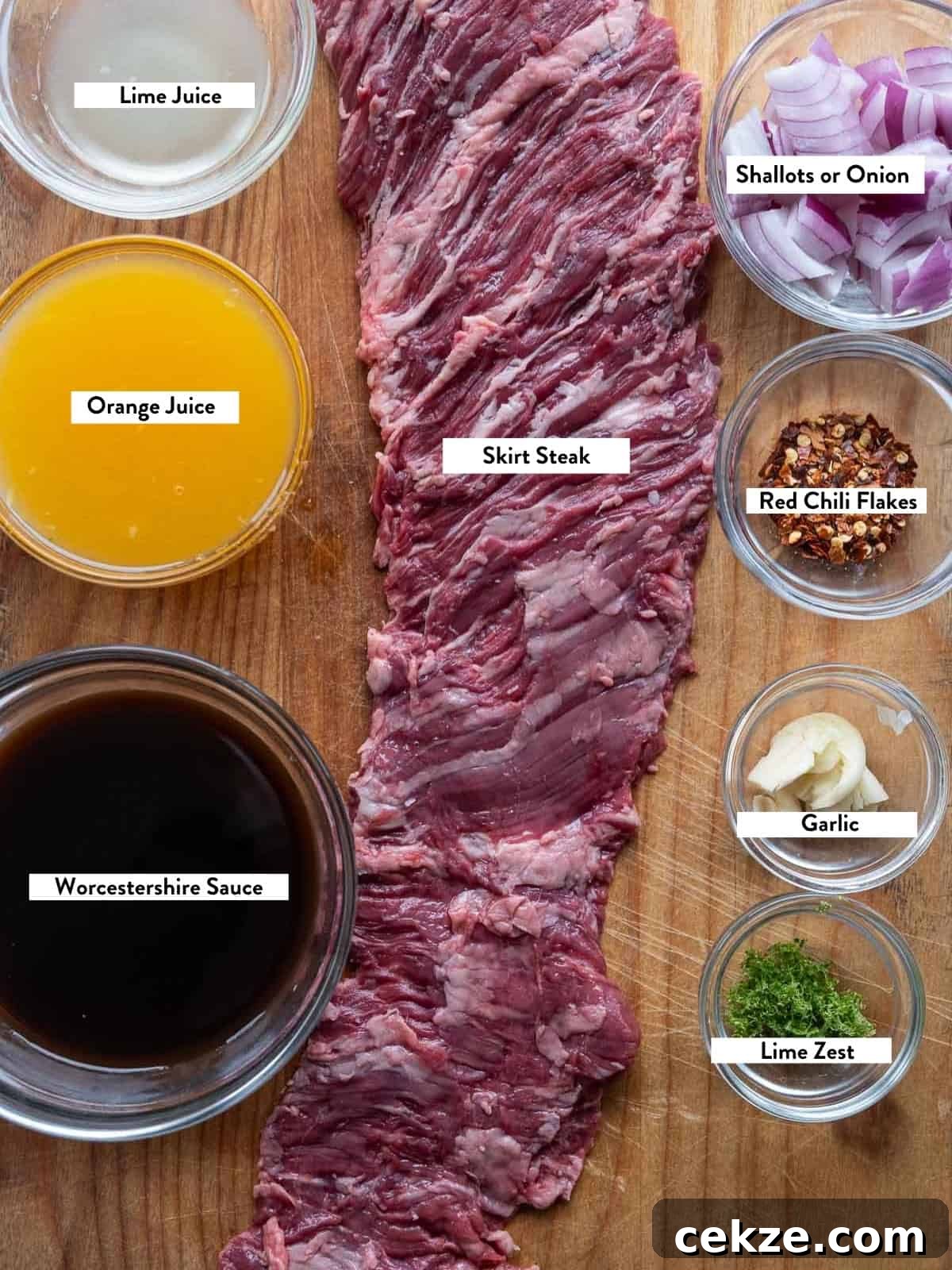 Carne Asada Skirt Steak Tacos with Citrus Garlic Marinade 4 Ingredients for Carne Asada marinade.