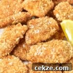 Up close view of turkey nuggets